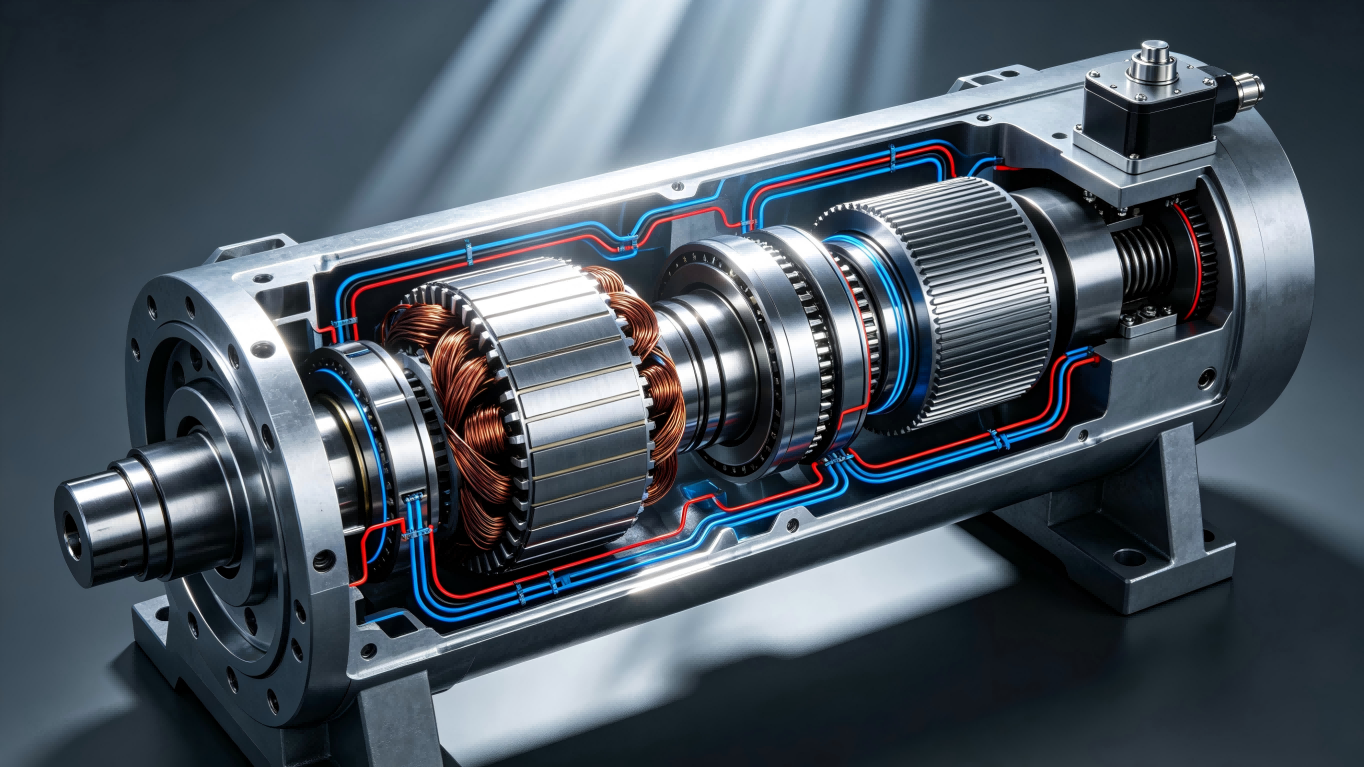 电主轴内部结构3D图生成